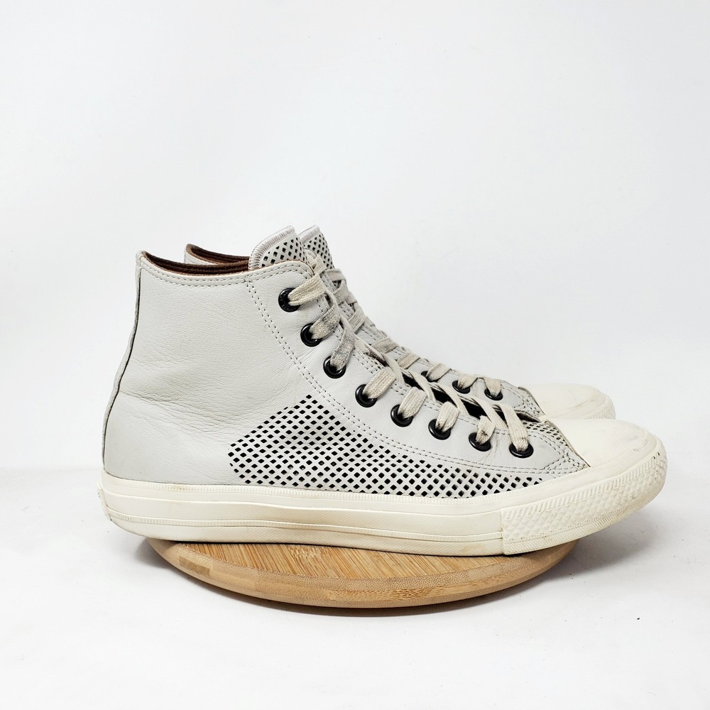 Converse John Varvatos Shoes Mens 9 Grey Leather Perf Chuck Taylor II Sneaker